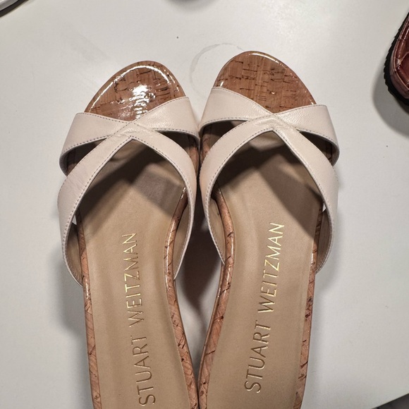 Stuart Weitzman Beige Cork Wedges - Picture 2 of 3